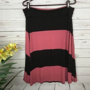 LuLaRoe Skirts - Lularoe Pink and Black Striped Azure Skirt -X3 LuLaRoe Skirts - Lularoe Pink and Black Striped Azure Skirt -X3